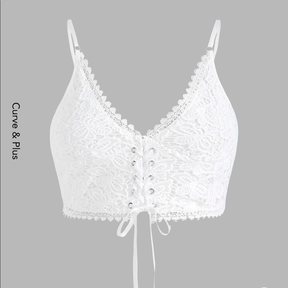 Curve & plus Lace Floral Trim Corset